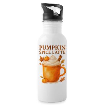 Pumpkin Spice Latte Illustration - 20 oz Water Bottle - white - Right