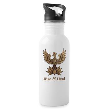 Healing Phoenix – From Healing Flames, Care Bloss - 20 oz Water Bottle - white - Right