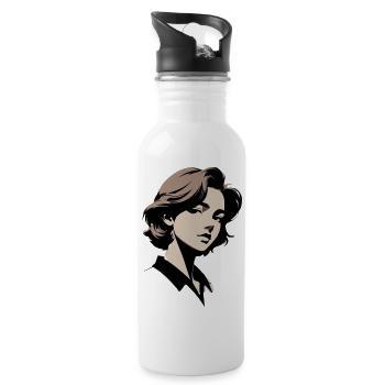 Noir Silhouette Portrait - 20 oz Water Bottle - white - Right
