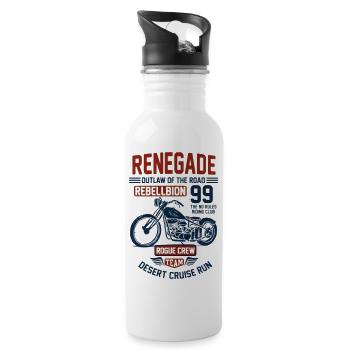 Renegade Desert Ride Club Logo - 20 oz Water Bottle - white - Right