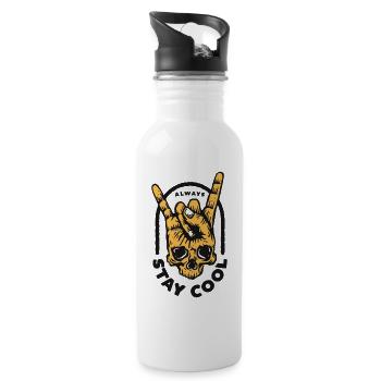 Skull Rock Hand Stay Cool - 20 oz Water Bottle - white - Right