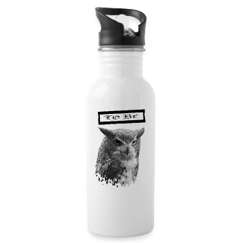 Owl Glitch Noir - 20 oz Water Bottle - white - Right
