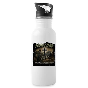 Christian Hunting Shirt Cross Hunter Faith - 20 oz Water Bottle - white - Right