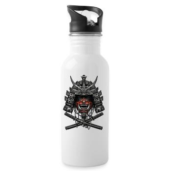 Crimson Oni Samurai Crest - 20 oz Water Bottle - white - Right