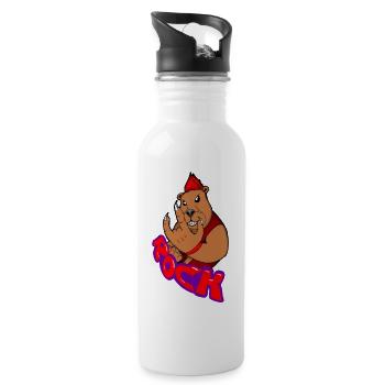 Rockstar bear heavy metal punk - 20 oz Water Bottle - white - Right