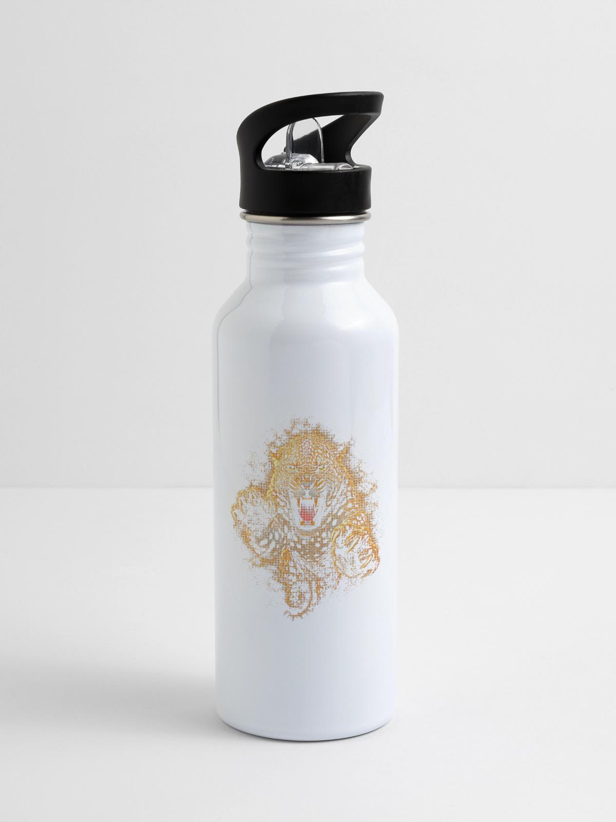 Blazing Jaguar Roar - 20 oz Water Bottle - white - Right