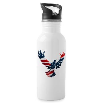 Red, White and Blue Bird - 20 oz Water Bottle - white - Right