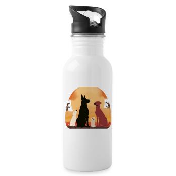 Rustic Family with Full of Love and Emotions | Dog - 20 oz Water Bottle - white - Right