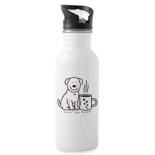 Living the Dream Coffee Puppy - 20 oz Water Bottle