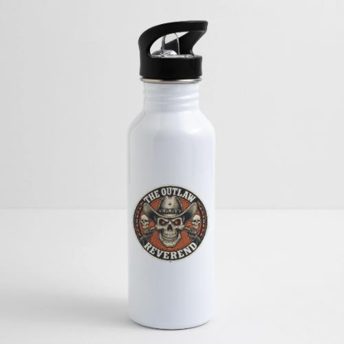 The Outlaw Reverend Skull Face Cowboy - 20 oz Water Bottle