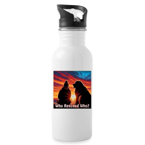 Who Rescued Who- Winter Version - 20 oz Water Bottle