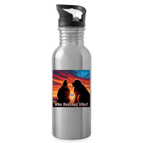 Who Rescued Who- Winter Version - 20 oz Water Bottle