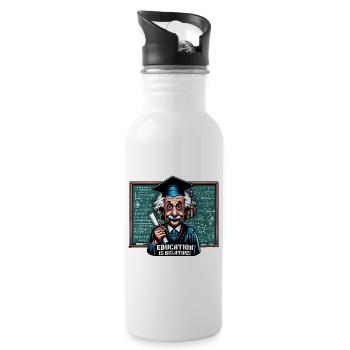 Relativity of Education: Inspired Graduate - 20 oz Water Bottle - white - Right