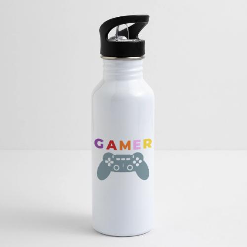 Colorful Gamer Controller Graphic - 20 oz Water Bottle
