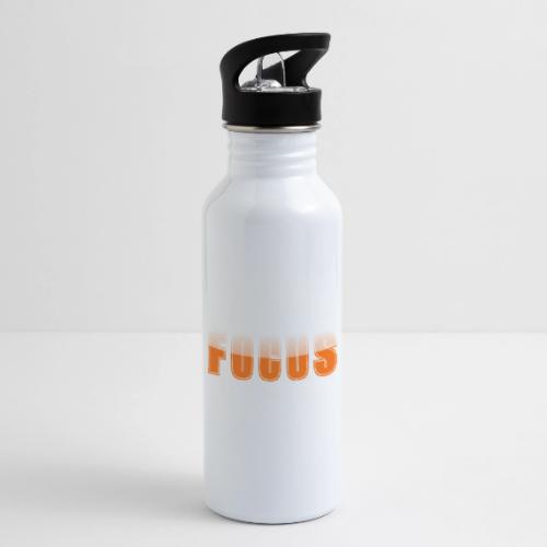 FOCUS Vibrant Orange Motivational Word Design - 20 oz Water Bottle