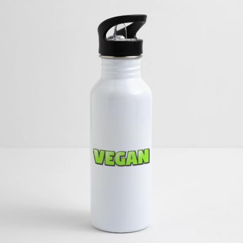 Vegan Bold Green Typography Design - 20 oz Water Bottle