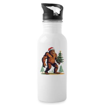 Bigfoot Christmas Tree Santa Hat - 20 oz Water Bottle - white - Right