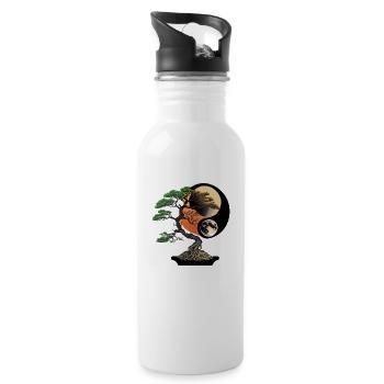Yin and Yang Bonsai Tree - 20 oz Water Bottle - white - Right