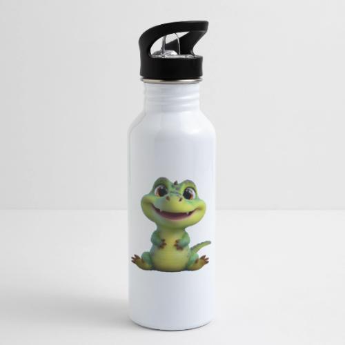 Playful Cartoon Baby Alligator - 20 oz Water Bottle