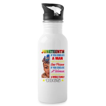 Juneteenth Celebrating African American Women - 20 oz Water Bottle - white - Right
