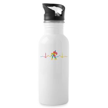 Salsero and Salsera Heartbeat Salsa - 20 oz Water Bottle - white - Right