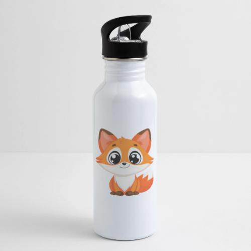 Adorable Cartoon Fox with Big Innocent Eyes - 20 oz Water Bottle