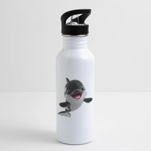 Smiling Cartoon Baby Orca - 20 oz Water Bottle