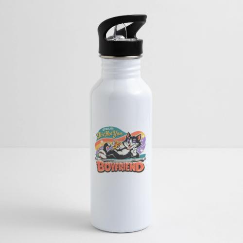 Sassy Cat Pride Pizza Retro Comic - 20 oz Water Bottle