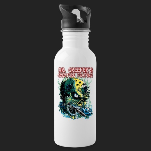 Dr. Creeper's Creature Feature, Skull and Spiders - 20 oz Water Bottle