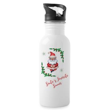 Santa s Favorite Sinner - 20 oz Water Bottle - white - Right