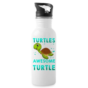 Turtles Are Awesome Im Awesome - 20 oz Water Bottle - white - Right