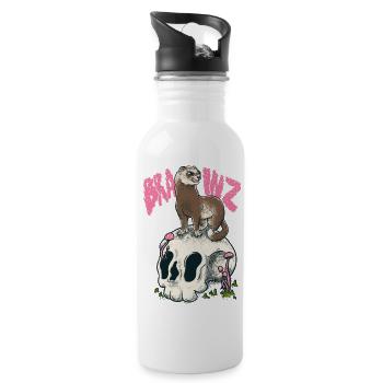 Ferret Craving For Brains Cute Ruthless Killer - 20 oz Water Bottle - white - Right