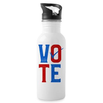 Vote Distressed Red White And Blue - 20 oz Water Bottle - white - Right