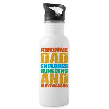 Awesome Dad - 20 oz Water Bottle - white - Right