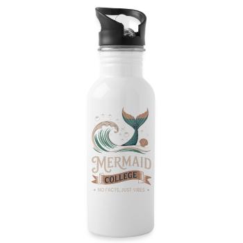 Mermaid College - No facts just vibes - 20 oz Water Bottle - white - Right