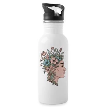 Blooming Mind - 20 oz Water Bottle - white - Right