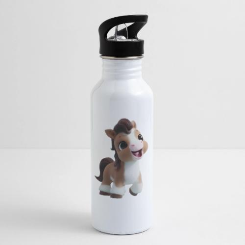 Sweet Cartoon Baby Pony in Brown and White - 20 oz Water Bottle
