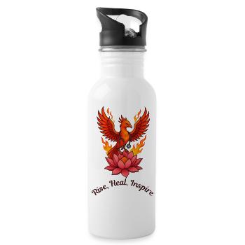 Phoenix Doctor Healing Lotus – Rise, Heal, Inspire - 20 oz Water Bottle - white - Right
