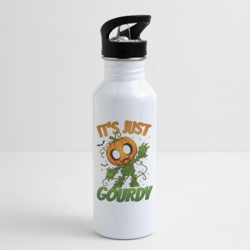 Cute Pumpkin Monster “It’s Just Gourdy” Funny - 20 oz Water Bottle