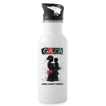 Gaza Mother and Child Protest Art - 20 oz Water Bottle - white - Right