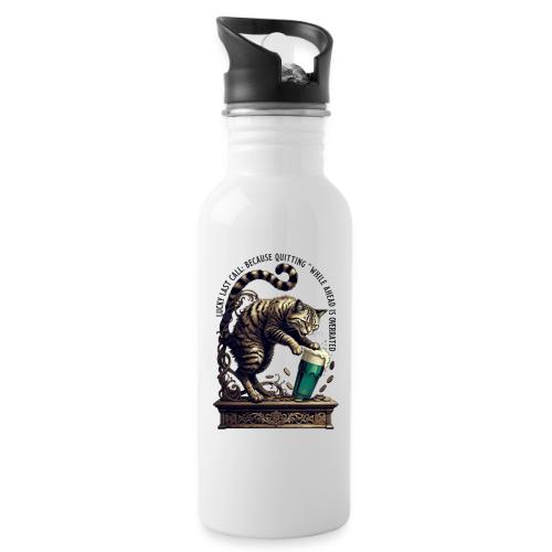 Lucky Last Call Cat Graphic Tee - 20 oz Water Bottle