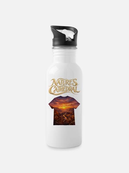 Nature's Cathedral Sunset Canyon Tee - 20 oz Water Bottle - white
