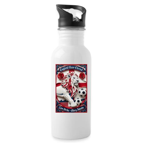 England Lion Soccer T Shirt, Football Pride Gift - 20 oz Water Bottle