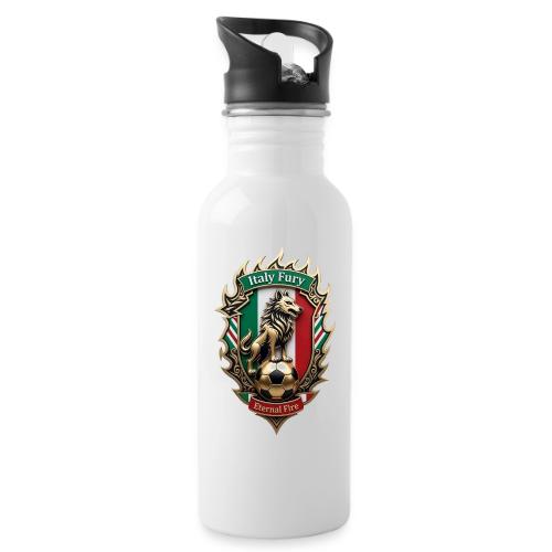 Italy Wolf Fury T-Shirt, Italian Flag Pride Gift - 20 oz Water Bottle