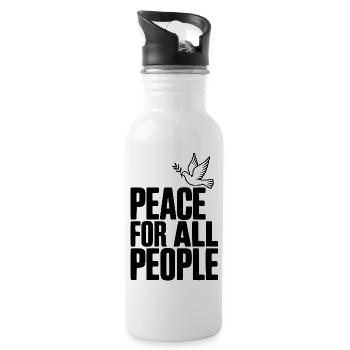 Peace For All People - 20 oz Water Bottle - white - Right