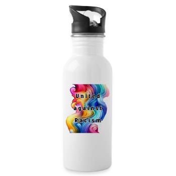 United against Racism. - 20 oz Water Bottle - white - Right