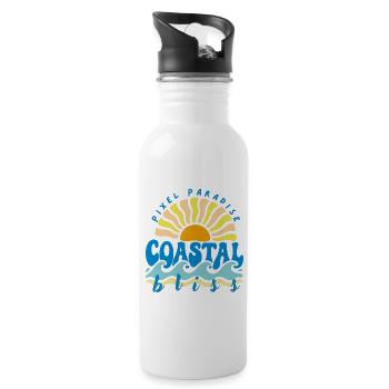Coastal Bliss Pixel Paradise - 20 oz Water Bottle - white - Right