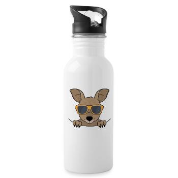 Cute Kangaroo With Sunglasses - 20 oz Water Bottle - white - Right