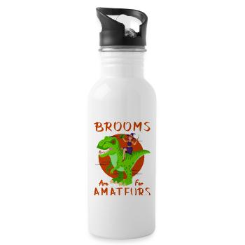 Brooms Are For Amateurs Halloween Witch Riding - 20 oz Water Bottle - white - Right