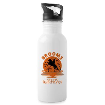 Horses Witch Halloween Brooms Are For Beginners - 20 oz Water Bottle - white - Right